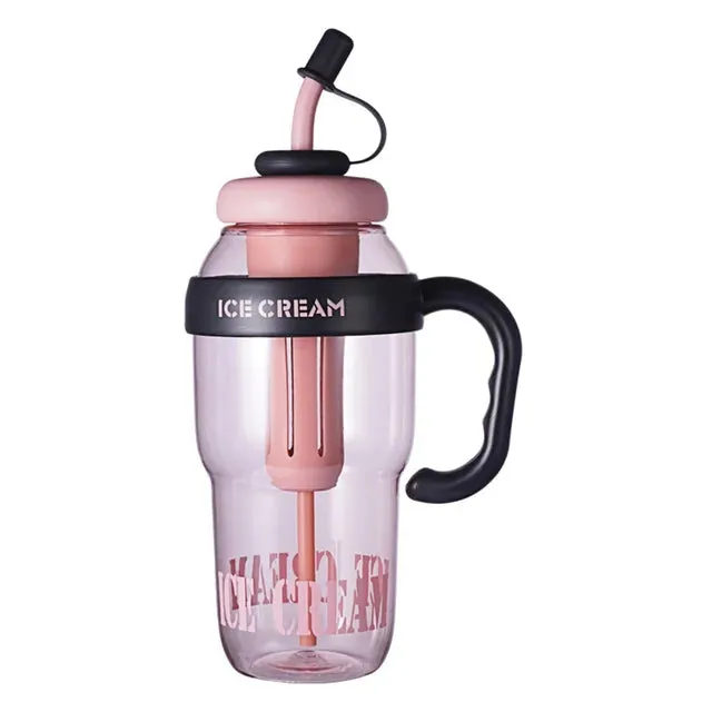 1200ml Plastic Tumbler With Straw And Handle Water Bottle With Infuser