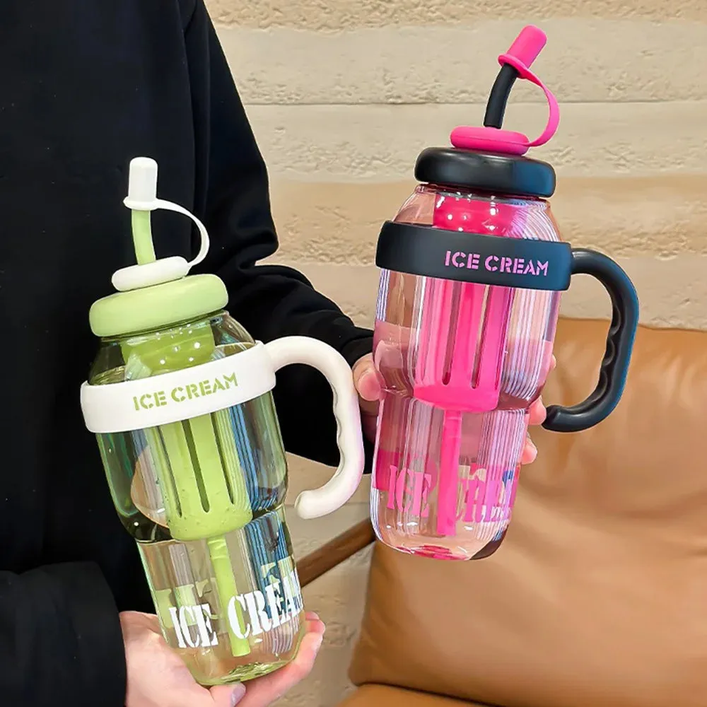 1200ml Plastic Tumbler With Straw And Handle Water Bottle With Infuser