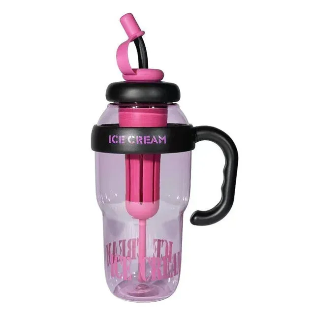 1200ml Plastic Tumbler With Straw And Handle Water Bottle With Infuser