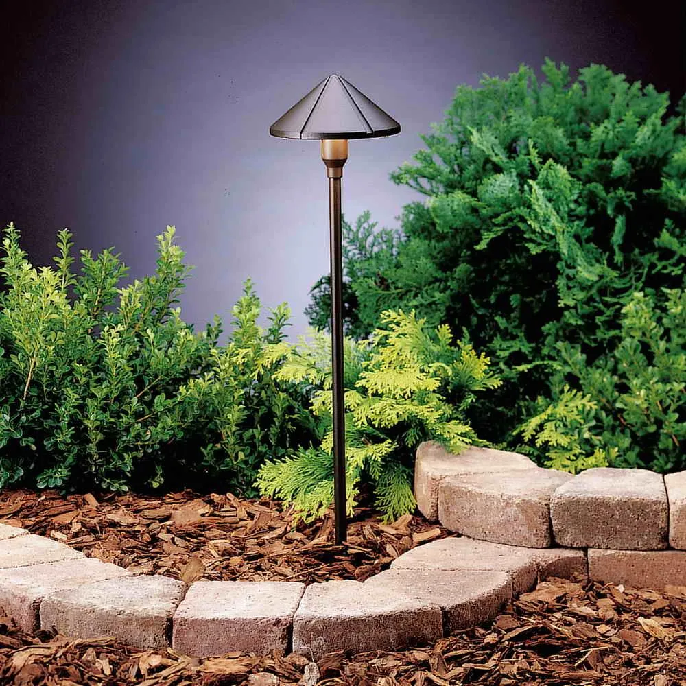 12V Center Mount Landscape Path Light Textured Architectural Bronze