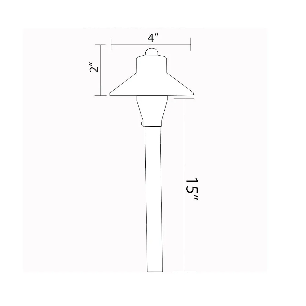 12V LED Landscape Mushroom 19.5" Path Light Natural Brass