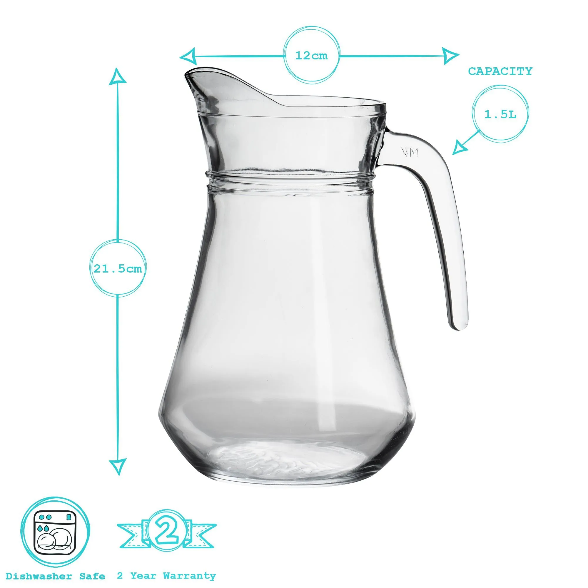 1.5L Brocca Glass Water Jug