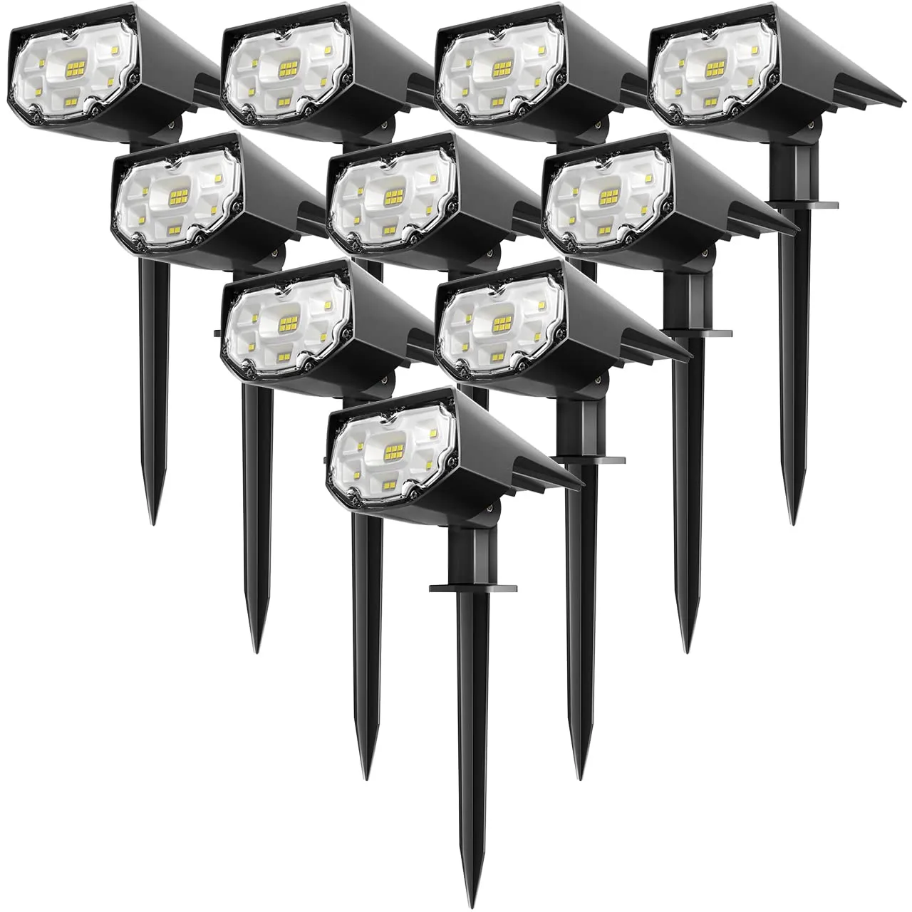 279AB 12 LEDs Solar Landscape Spotlights 10 Pack