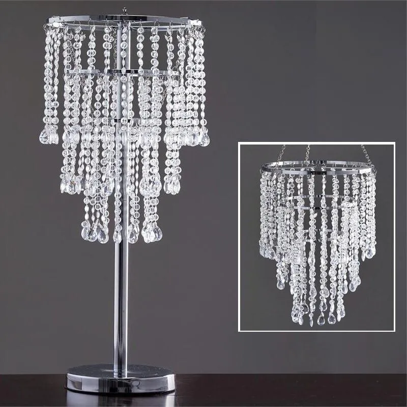 30" Acrylic Glass Diamond Pendant Chandelier Centerpiece For Wedding Party Decorative   FREE Chandelier Stand