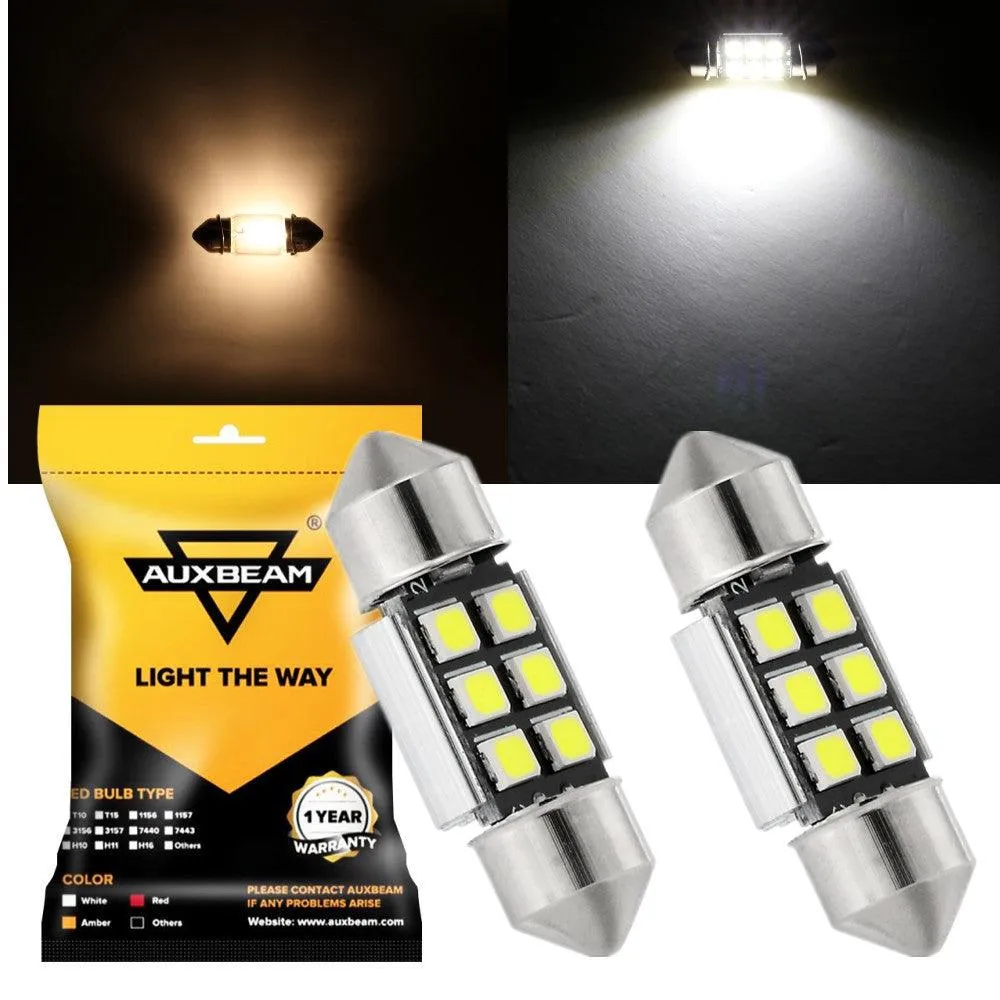 31MM DE3175 DE3021 DE3022 1.22" Festoon LED Interior/Dome/Map/License Plate Light Bulbs 2.7W 200LM 6500K White | 2 Bulbs