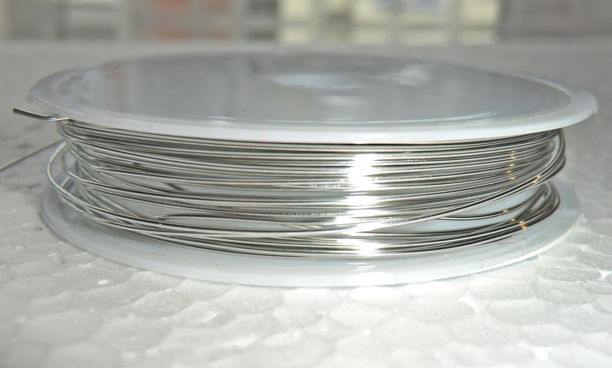 3.5 Metre Reel Chrome Silver Chandelier Wire Links for Droplets Crystals Beads Drops Connecting