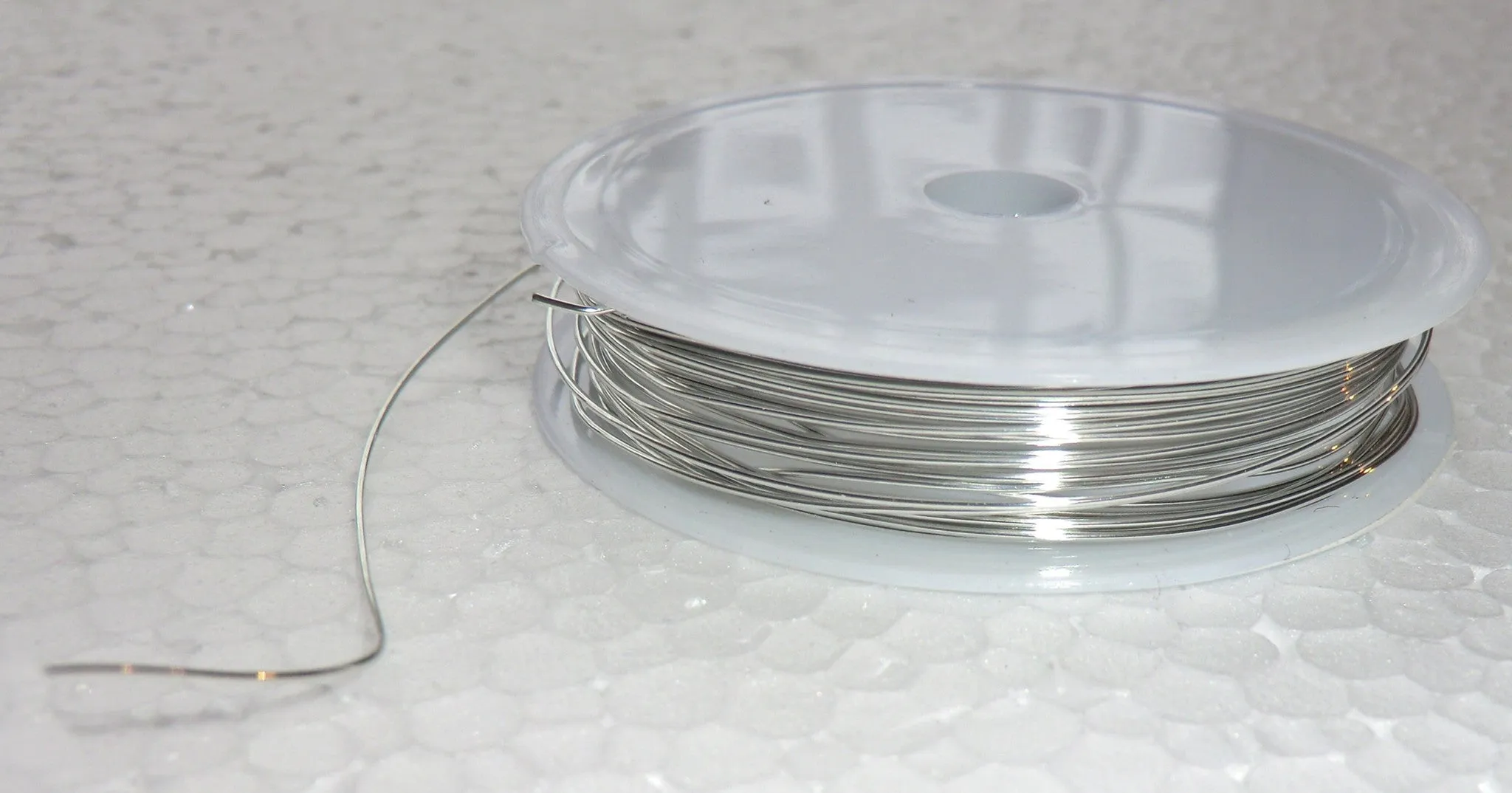 3.5 Metre Reel Chrome Silver Chandelier Wire Links for Droplets Crystals Beads Drops Connecting