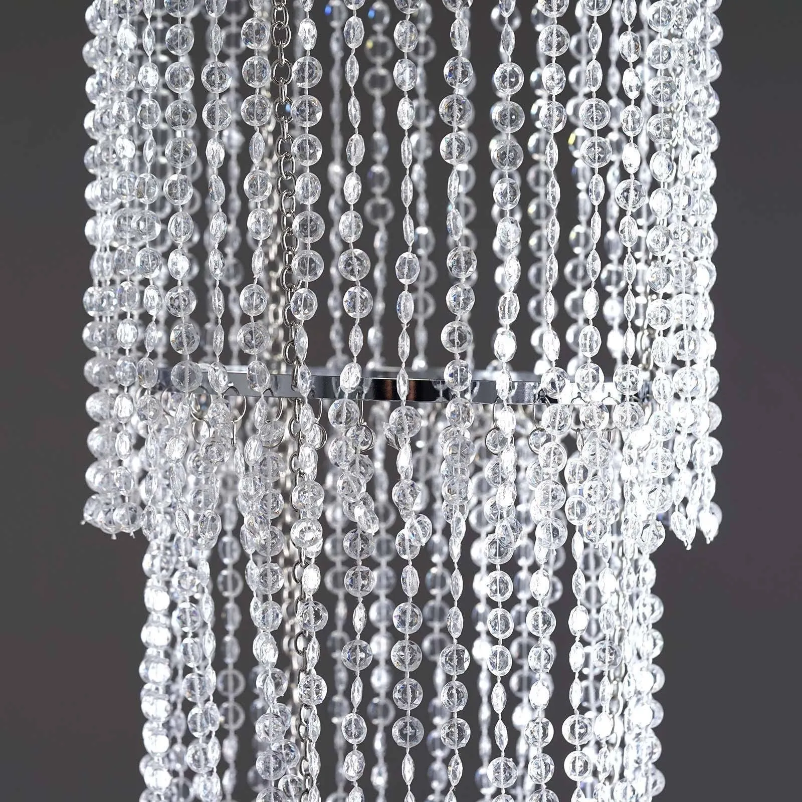 36" Acrylic Crystal Diamond 4 Tier Chandelier Centerpiece For Wedding Party Event   FREE Stand