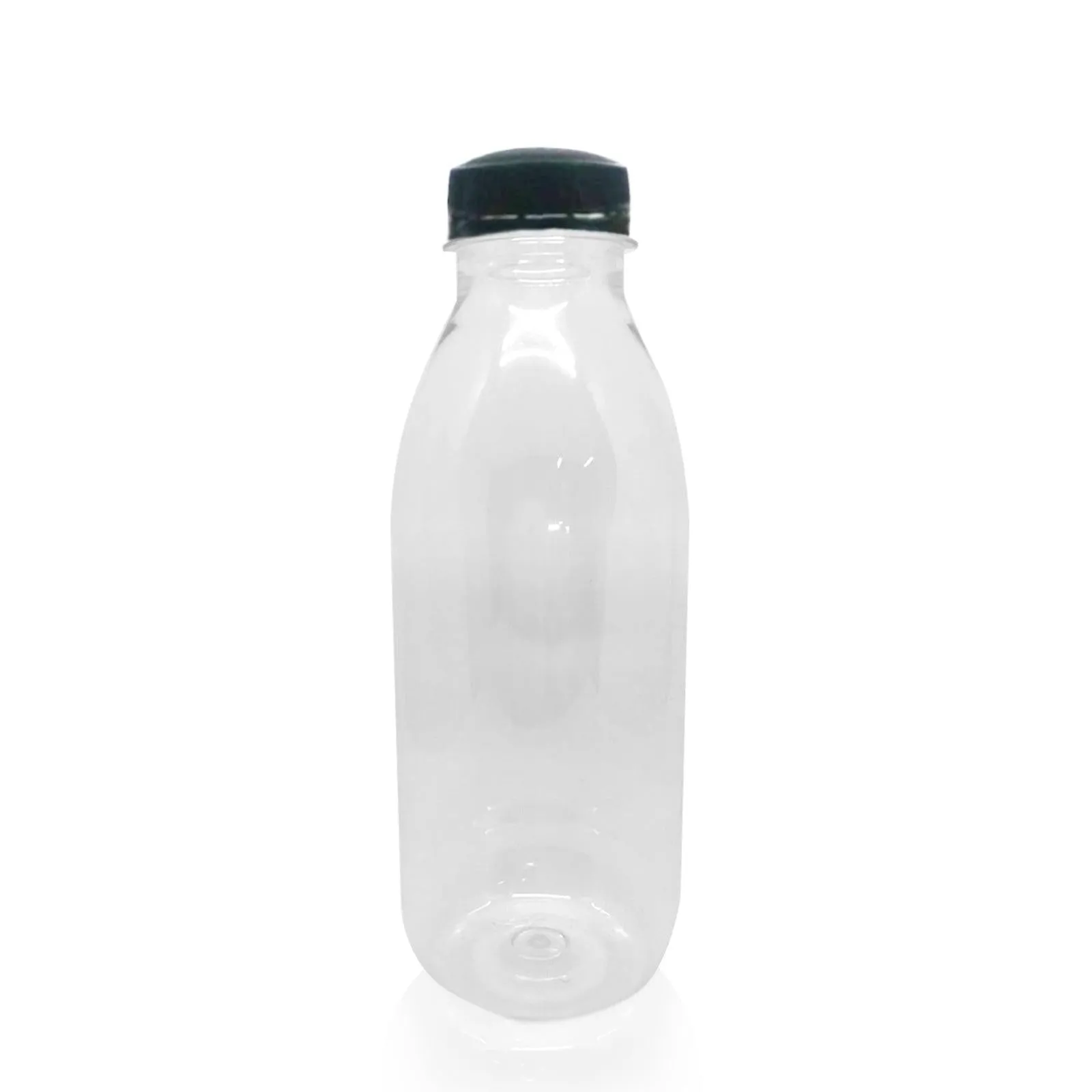 500ml Round Bottles Clear PET Plastic With 38mm Lids Tamper Evident