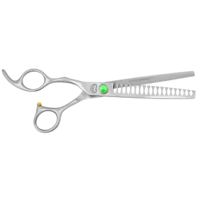 7" 18T Straight Left-Handed Chunker Shears by PetStore.Direct