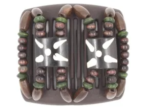 African Butterfly Chameleon Hair Comb - Stones & Bones Brown 31