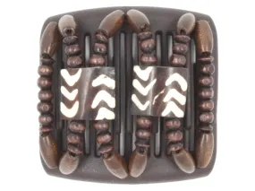 African Butterfly Chameleon Hair Comb - Stones & Bones Brown 32