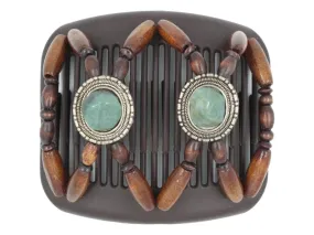 African Butterfly Hair Comb - Gemstone Brown 79