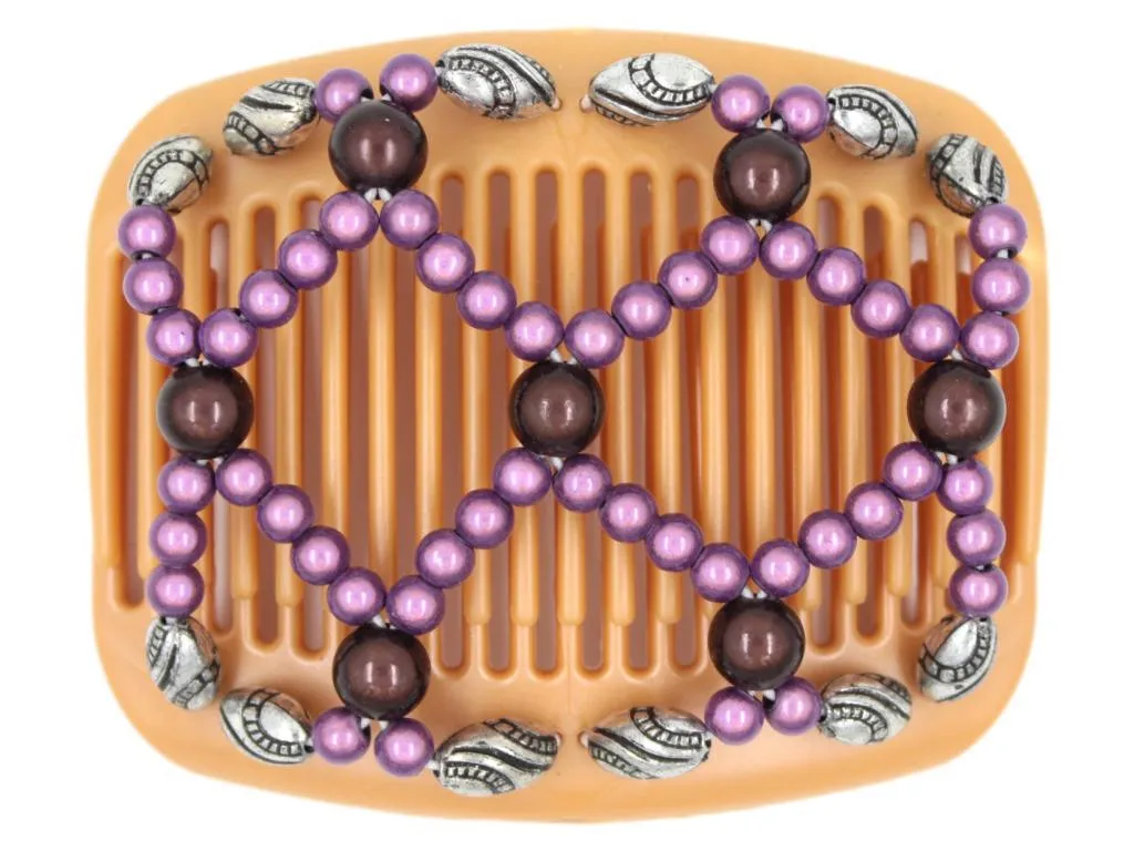 African Butterfly Hair Comb - Ndalena Blonde Pearl 03