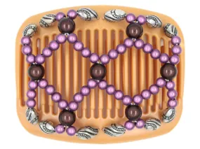 African Butterfly Hair Comb - Ndalena Blonde Pearl 03