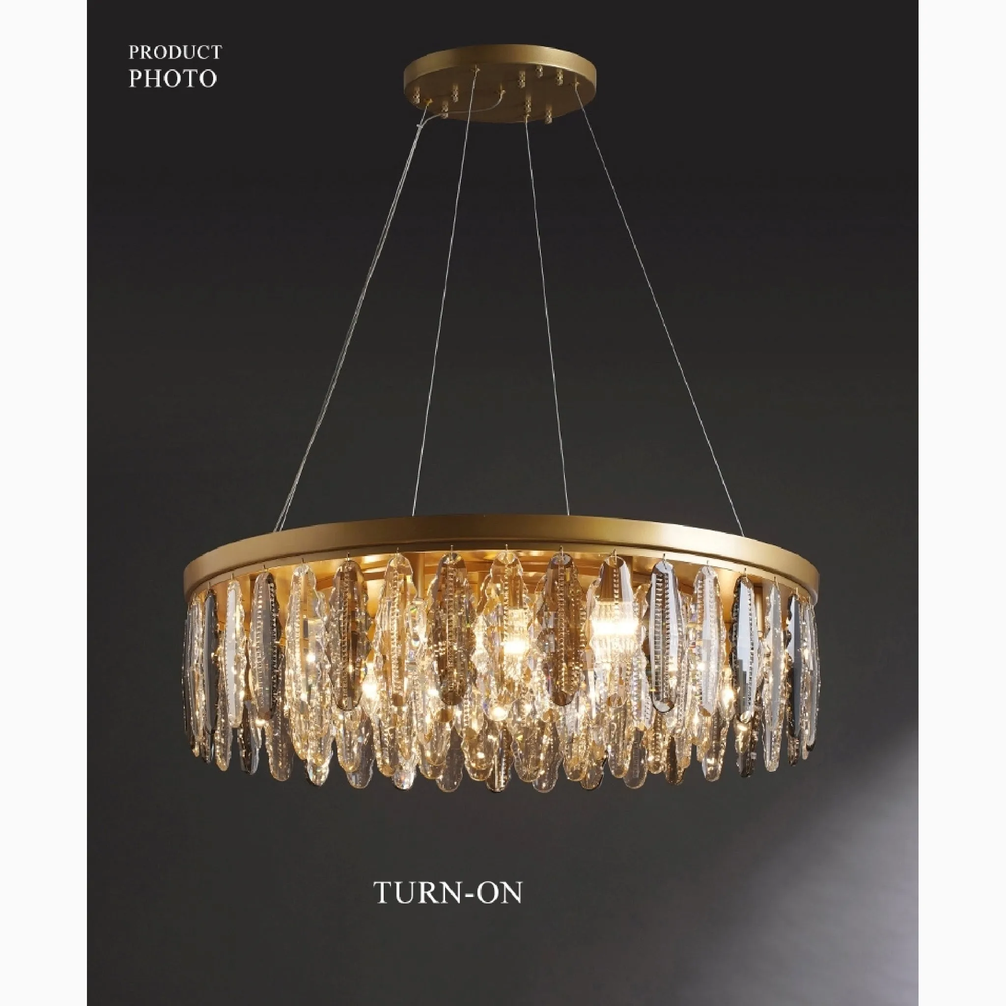 Allumiere | Modern Posh Drum Gold Crystal Chandelier