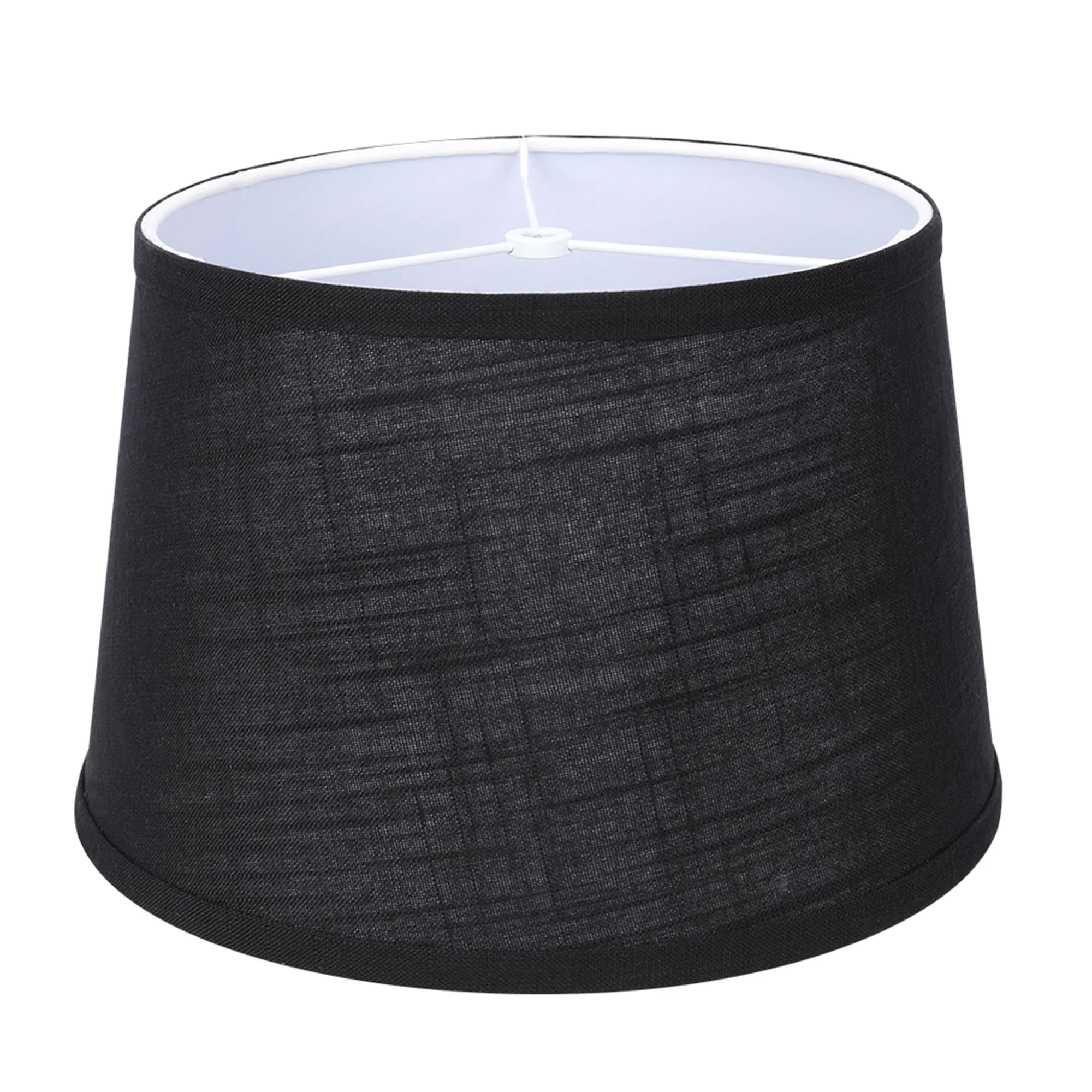 ALUCSET 10 x 12 x 8 Inch Linen 2 Tone Drum Lamp Shade, Black & White (Open Box)