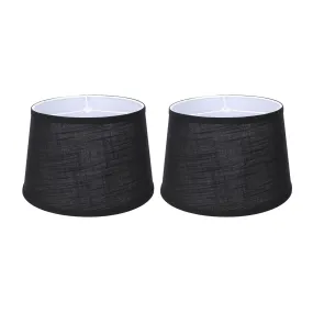 ALUCSET 10 x 12 x 8 Inch Linen 2 Tone Drum Lamp Shade, Black & White (Open Box)