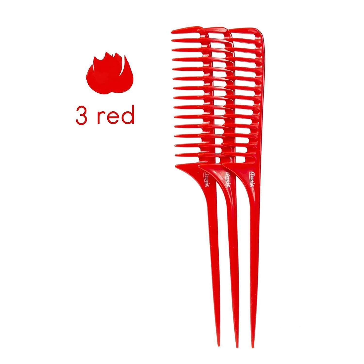 Annie Tail Comb Set L 12Ct Asst Color