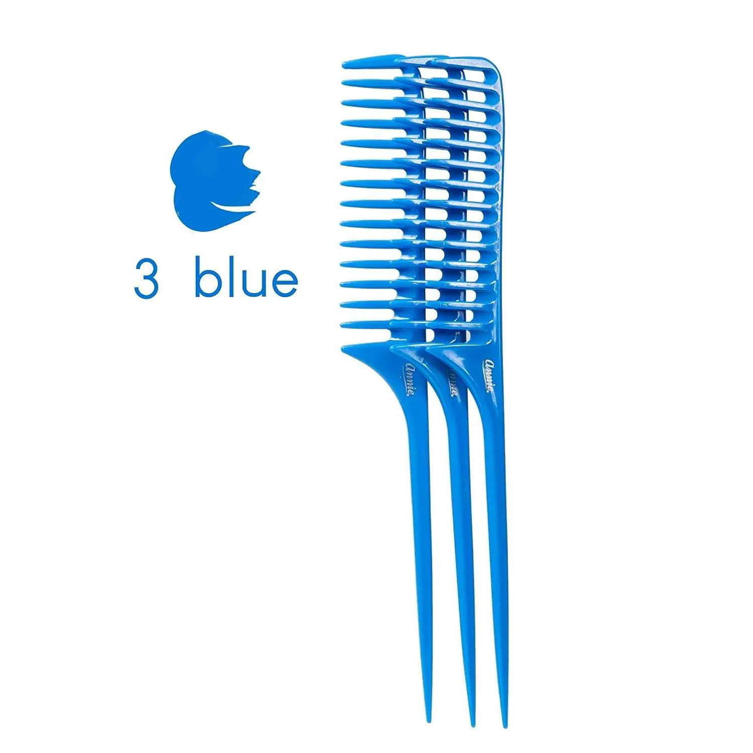 Annie Tail Comb Set L 12Ct Asst Color