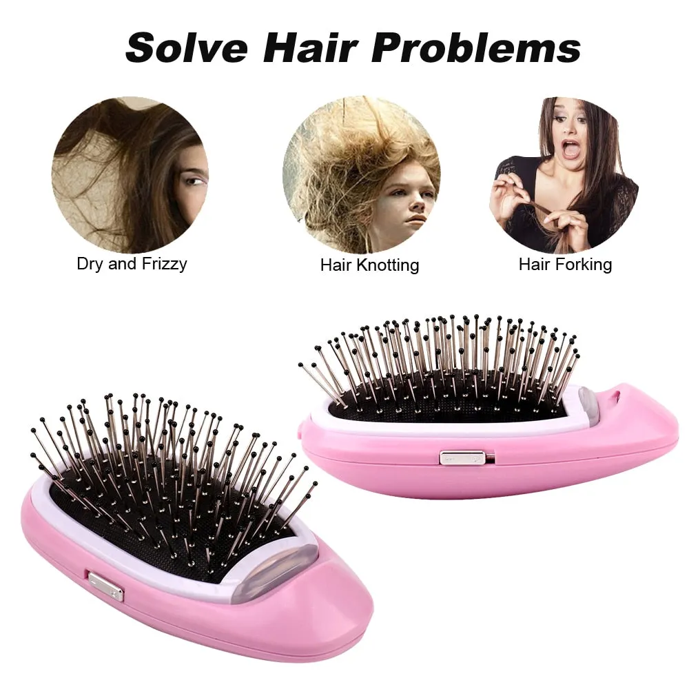 Anti Frizz Brush Magic Electric Ionic Hair Brush Head Massage Scalp Comb Anti Static Smooth Portable Negative Ion Hair Styler