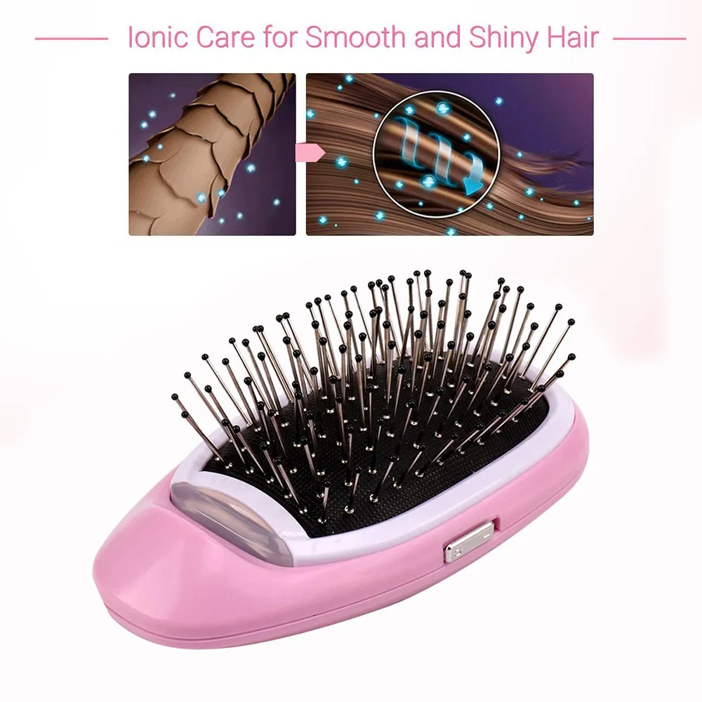 Anti Frizz Brush Magic Electric Ionic Hair Brush Head Massage Scalp Comb Anti Static Smooth Portable Negative Ion Hair Styler