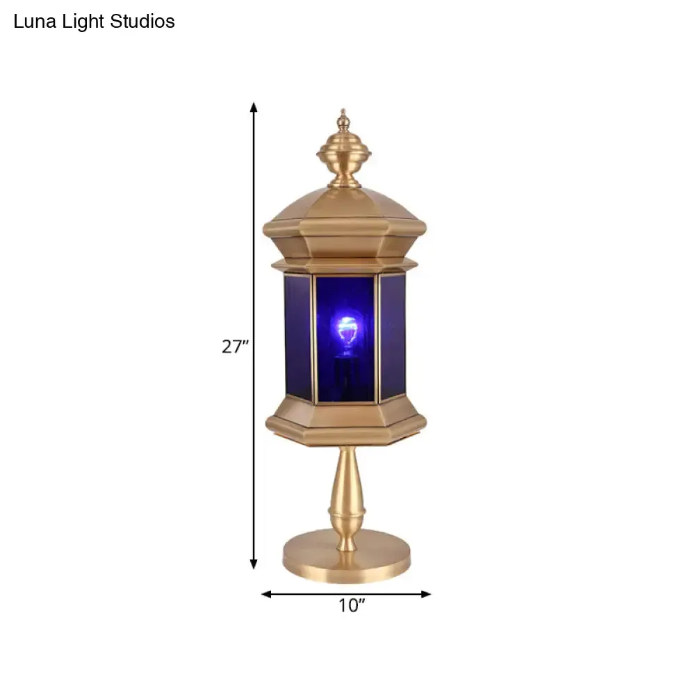 Arabian Brass Lantern Night Table Light - Stylish Bedroom Lamp