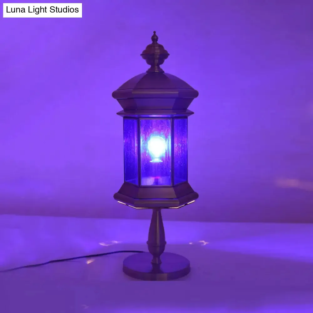 Arabian Brass Lantern Night Table Light - Stylish Bedroom Lamp