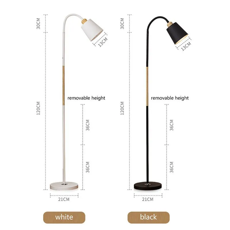 Black LED Floor Lamp Dimmable Adjustable for Dining and Reading