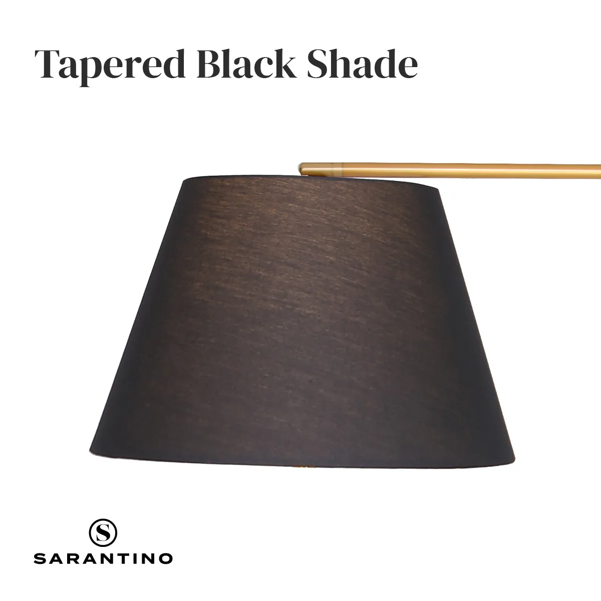 Black Tapered Shade Arc Floor Lamp with Metal Base