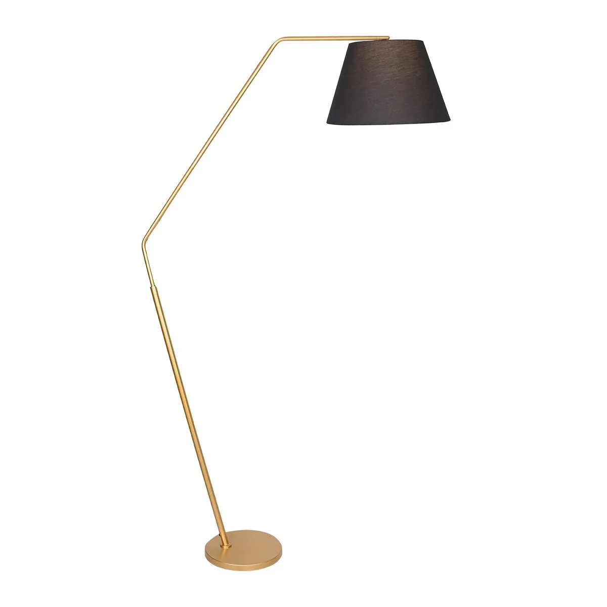 Black Tapered Shade Arc Floor Lamp with Metal Base