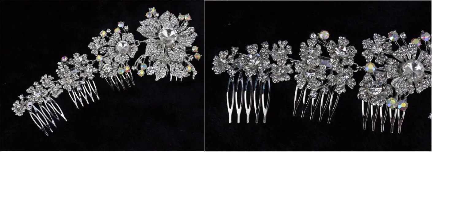 Bling Brides Tiara Wedding Hair Comb Bridal Accessories Rhinestone Tiara, with bling Crystals