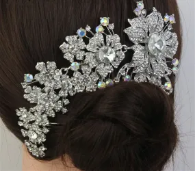 Bling Brides Tiara Wedding Hair Comb Bridal Accessories Rhinestone Tiara, with bling Crystals