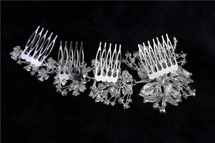 Bling Brides Tiara Wedding Hair Comb Bridal Accessories Rhinestone Tiara, with bling Crystals