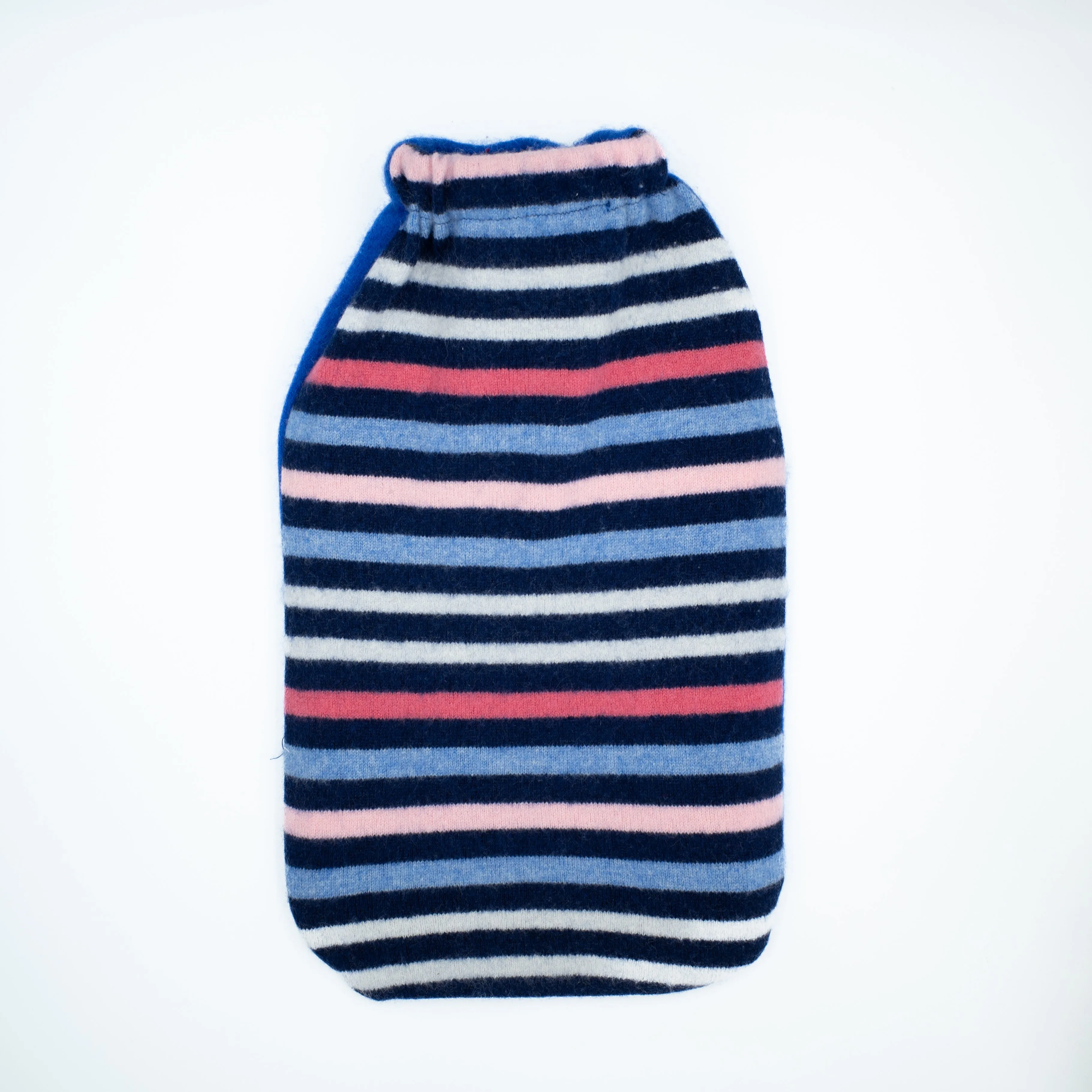 Blue and Pink Striped Cashmere Large Hot Water Bottle