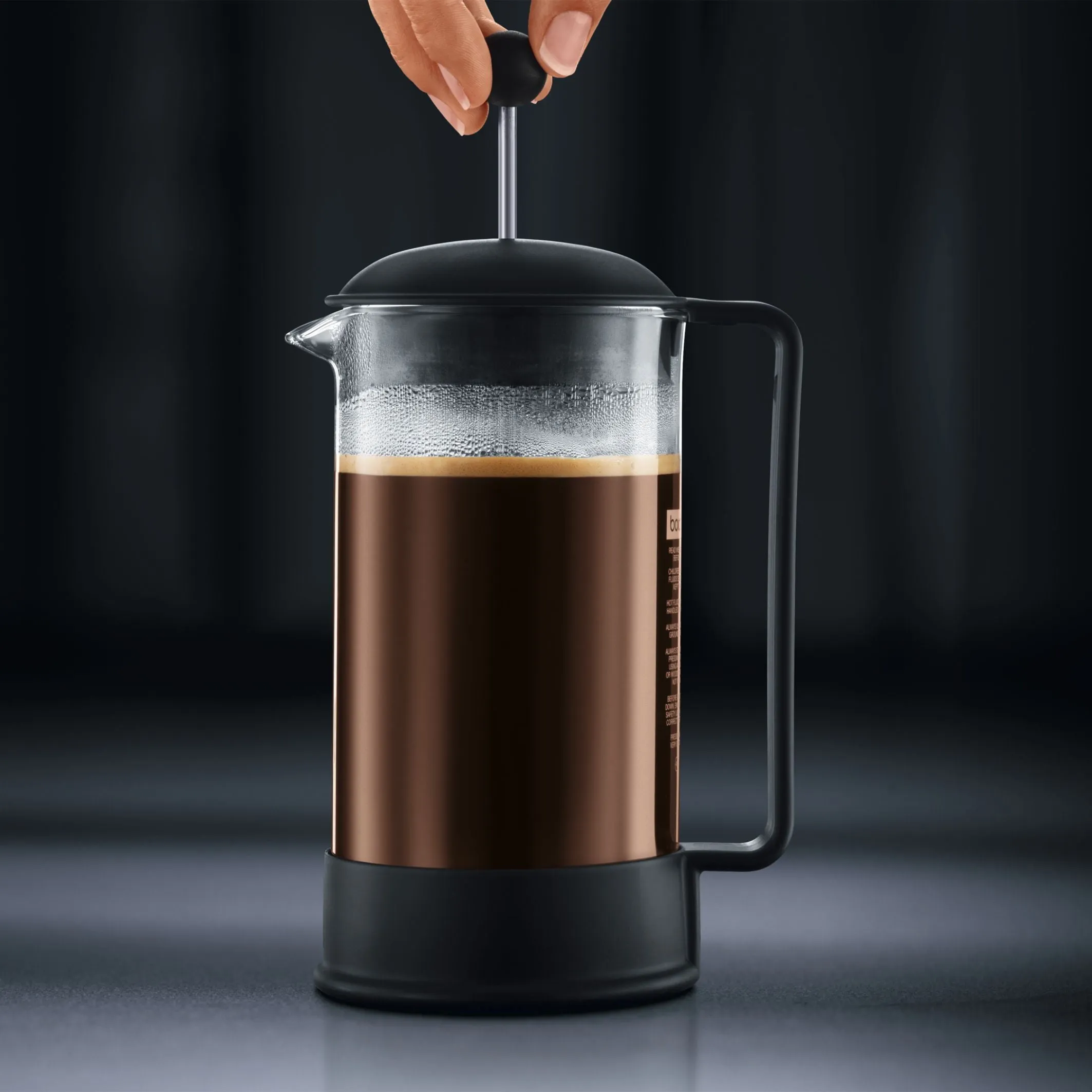 BODUM Brazil French Press Coffee Maker, Borosilicate Glass, 51 Ounce, Black