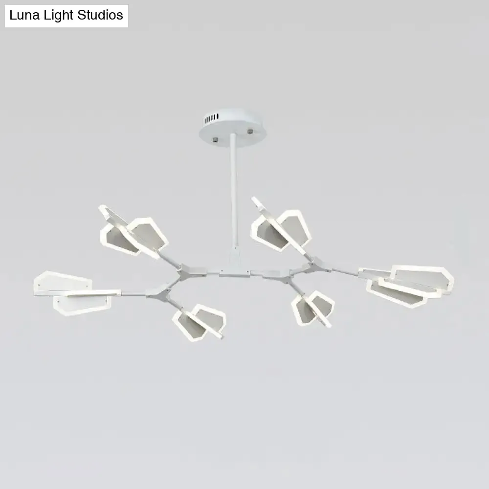 Branch Shaped LED Chandelier Light for Postmodern Metallic Living Room Ceiling Lighting