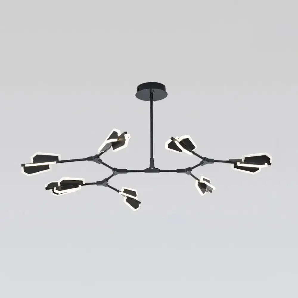 Branch Shaped LED Chandelier Light for Postmodern Metallic Living Room Ceiling Lighting