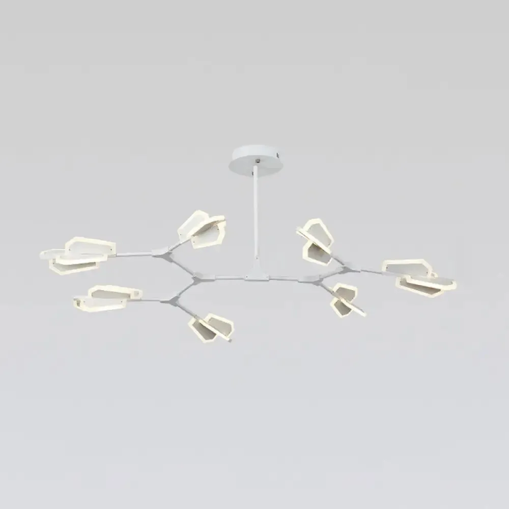 Branch Shaped LED Chandelier Light for Postmodern Metallic Living Room Ceiling Lighting