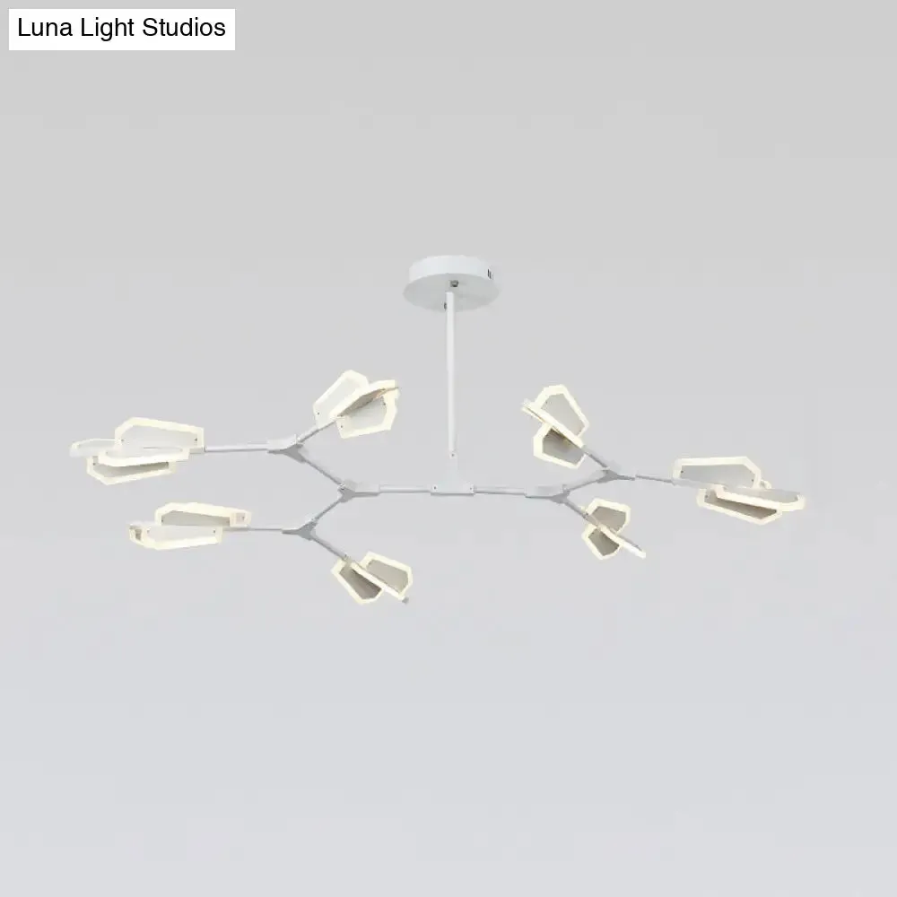 Branch Shaped LED Chandelier Light for Postmodern Metallic Living Room Ceiling Lighting