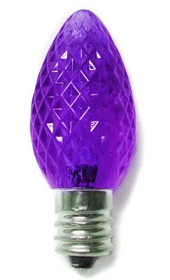 C7 LED Twinkle Bulbs - Purple - 25 Pack