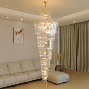 Cap d'Ail | Gorgeous Big Stairway Crystal Ceiling Chandelier