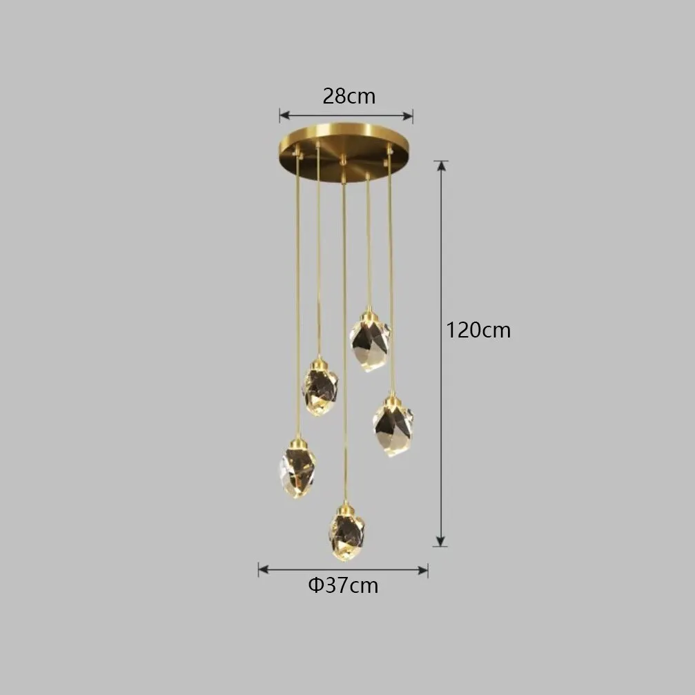 Chandelier Lighting Modern Luxury LED Crystal Chandelier Lighting Fixtures Round Crystal Glass Ball Ceiling Light Long Staircase