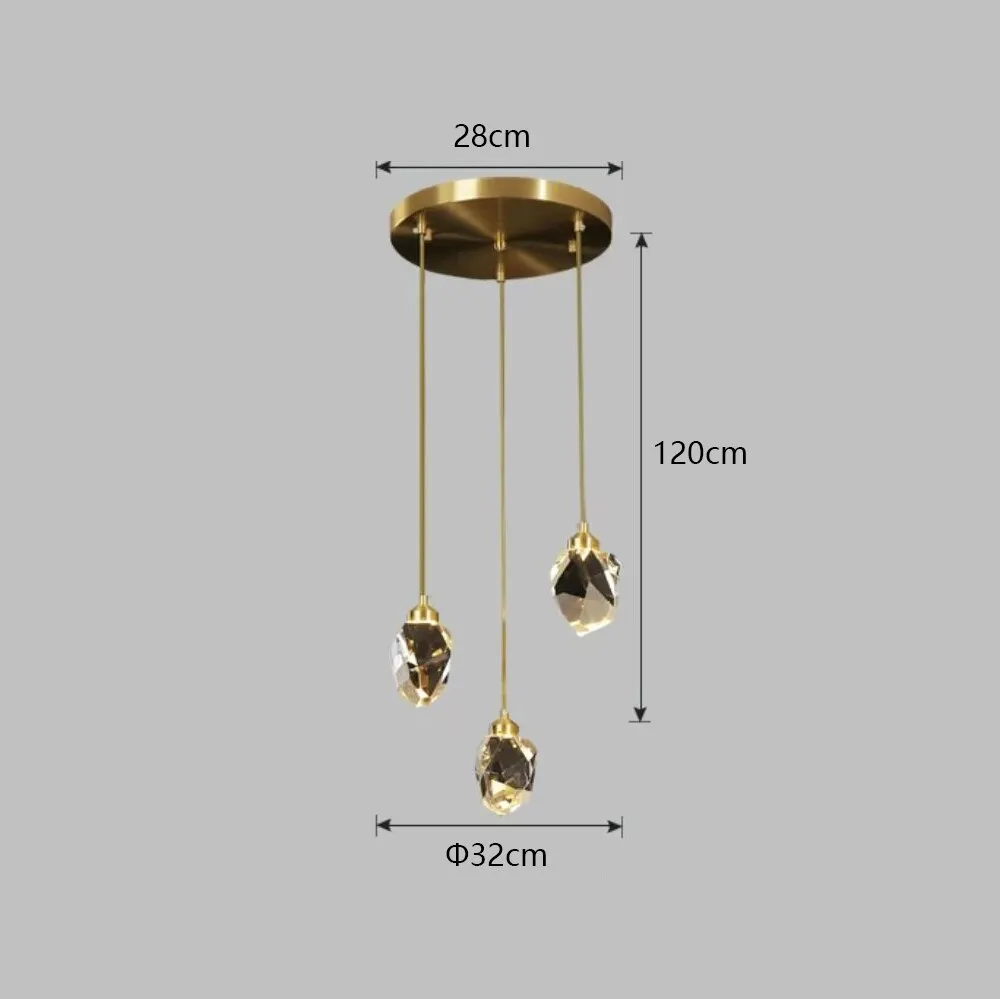 Chandelier Lighting Modern Luxury LED Crystal Chandelier Lighting Fixtures Round Crystal Glass Ball Ceiling Light Long Staircase