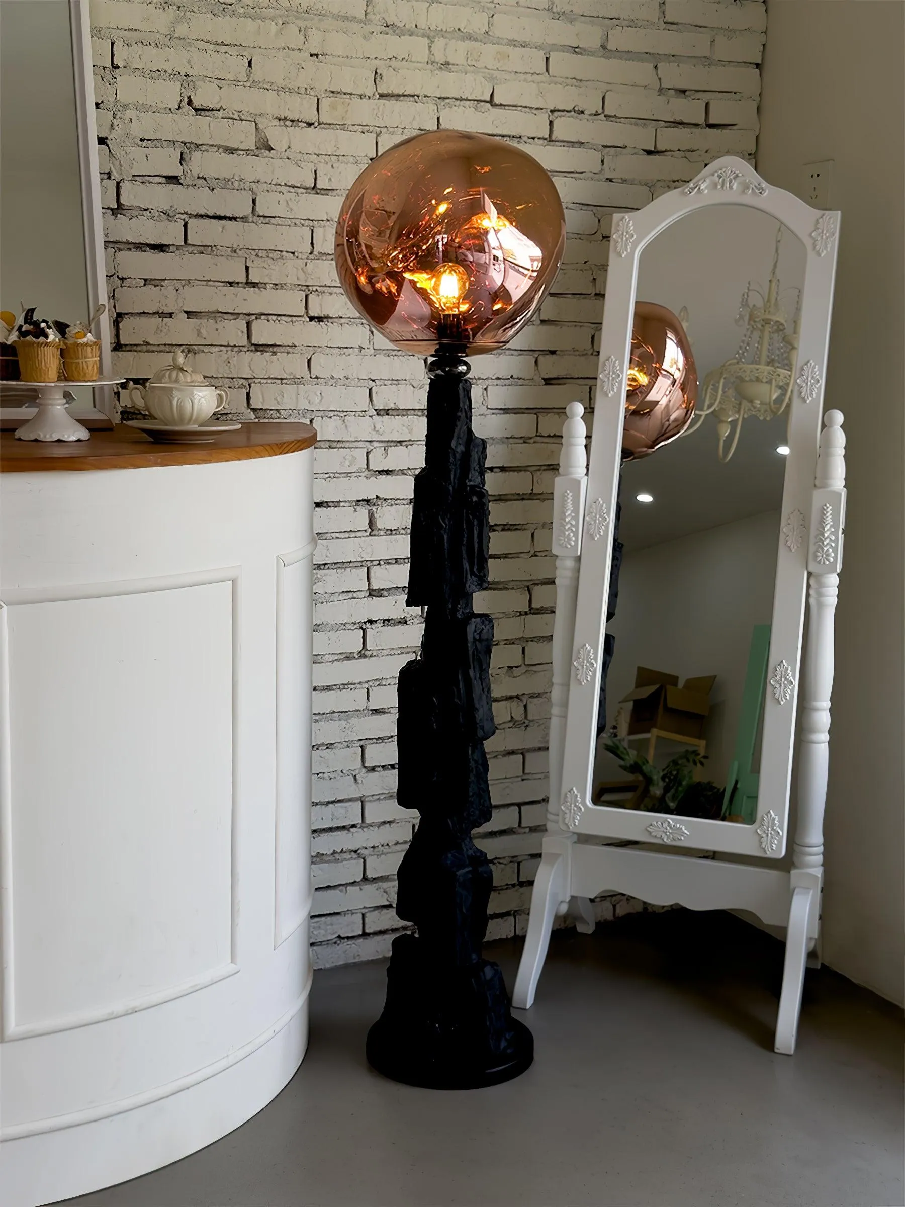 Charcoal Lava Floor Lamp