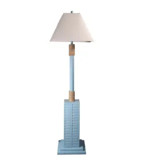 Classic Aqua Blue and Nautical Rope Floor Lamp