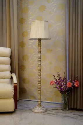 Classic Floor Lamp Cream & Brown with (Bulb Not Included) 32148