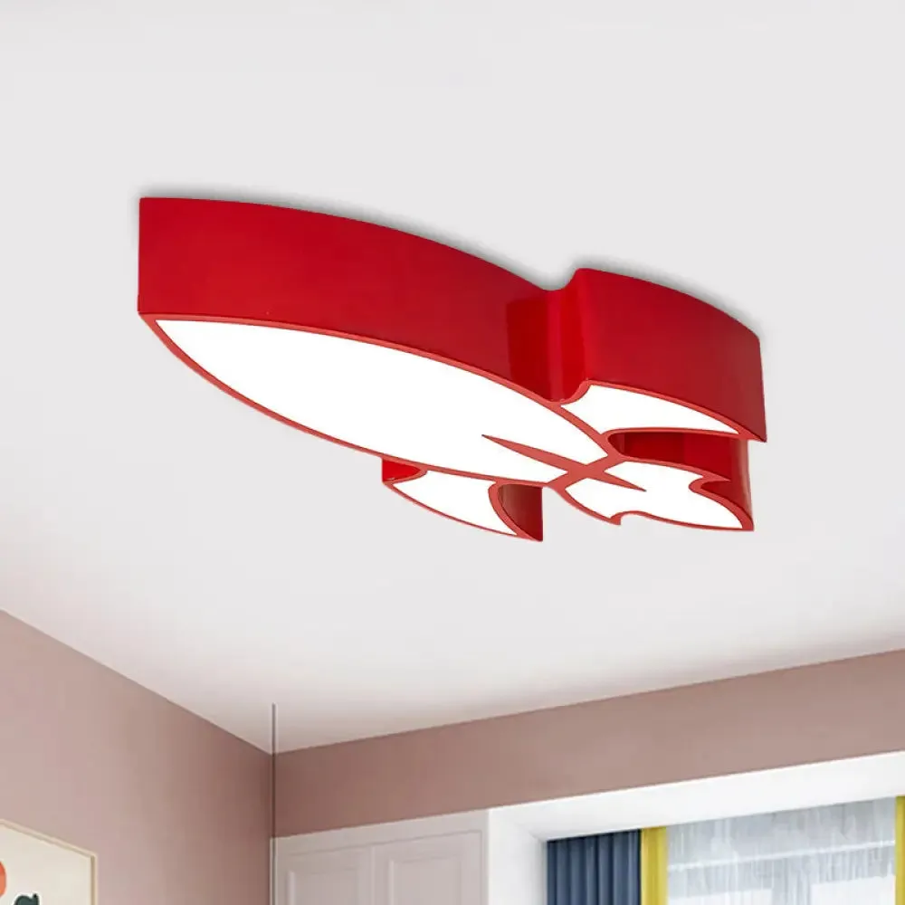 Colorful Rocket LED Flushmount Ceiling Light - Children's Style Lighting