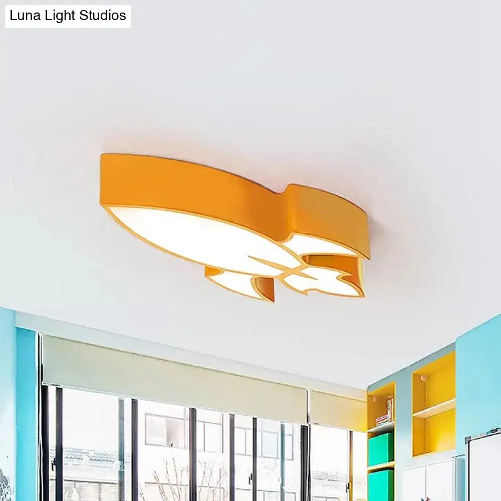 Colorful Rocket LED Flushmount Ceiling Light - Children's Style Lighting