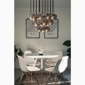 Conségudes | Round Grey LED Cut Crystal Ceiling Chandelier